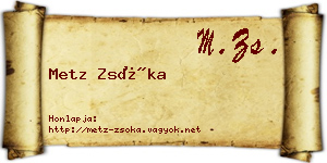 Metz Zsóka névjegykártya